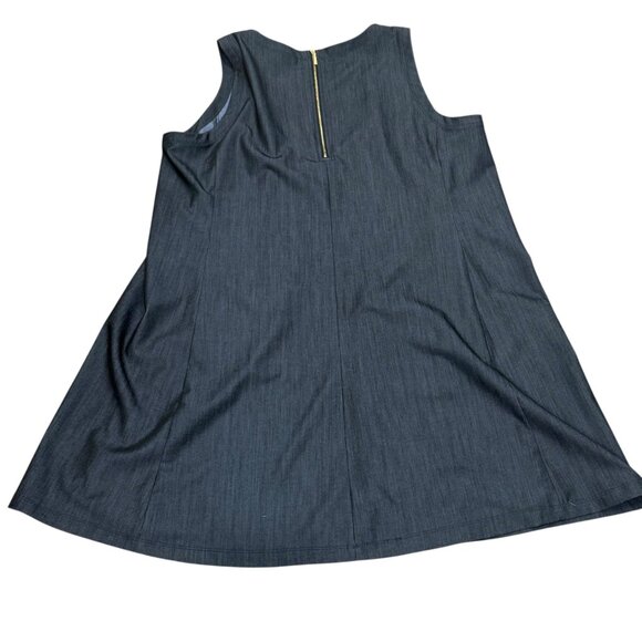 Calvin Klein Sleeveless Navy A Line Dress Size 16 Pockets - Picture 5 of 8